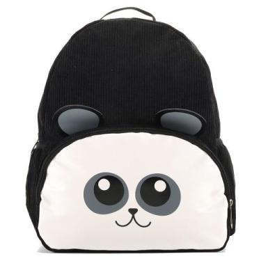 Imagem de Mochila Infantil Bichimhos Em Veludo Panda - Yins