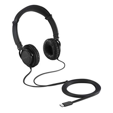 Imagem de Kensington Fones de ouvido USB-C Hi-Fi, fone de ouvido intra-auricular para crianças, para escola, para adultos, faixa de cabeça ajustável acolchoada, cabo de 1,8 m (K97456WW), preto