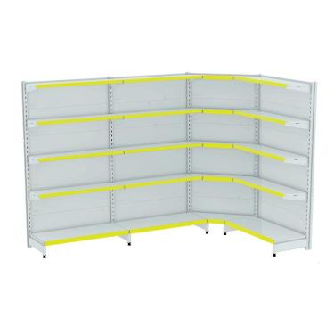 Imagem de Gondola Parede 196 Amapa Flex 60 Kit 3m 1 Canto Branco Fx Am