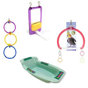 Imagem de Kit Brinquedos Para Calopsitas Agapornis Periquitos