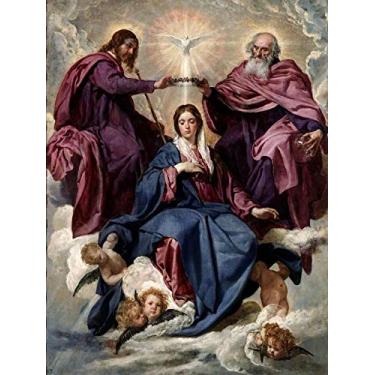Imagem de A Coroação da Virgem de Diego Velázquez - 50x66 - Tela Canvas Para Quadro
