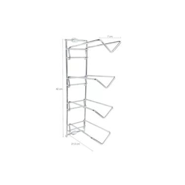 Imagem de Adega Aramada Para Parede 4 Garrafas Aço Cromado Barzinho