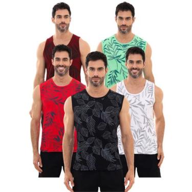 Imagem de Kit 5 Camisetas Regata Floral Regatas Com Estampas 100%Algodão - Achad