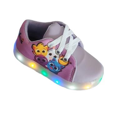 Imagem de Tenis Infantil Menina Menino Baby Desenho LED Luzinha Personagens (ROXO, BR, Criança de 4 a 8 anos, Numérico, 26)