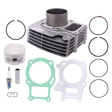 Imagem de NewYall Kit de reconstrução superior e extremidade do anel de pistão do cilindro do motor para Honda Recon 250 1997-2016 Sportrax 250 2001-2008 TRX250X 2009-2016