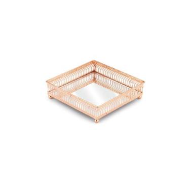 Imagem de Bandeja Italiana Quadrada Espelhada Premium Cobre Jolitex