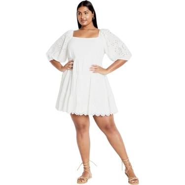 Imagem de City Chic Vestido plus size, minivestido Destiny, Branco, 25 Plus Size