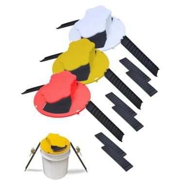Imagem de 3 peças de tampa flip para ratos, ratos, ratos, armadilhas, redefinição automática, humanidade, ambientes internos e externos, adequado para balde de 5 galões