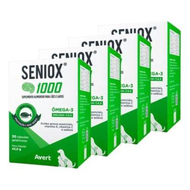 Imagem de Seniox 1000 Suplemento Cães Cão E Gatos Ômega-3 30 Cap Kit 4