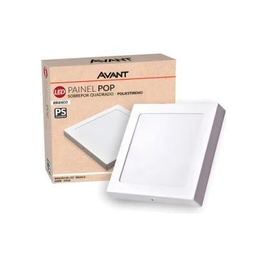 Imagem de Plafon Sobrepor Luminária Led 24w Quadrado Bivolt Avant, Branco