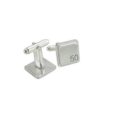 Imagem de Abotoaduras quadradas com '50' gravado - 50º aniversário