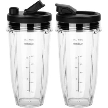 Imagem de Copos de liquidificador Ninja de 680 g compatíveis com liquidificadores Ninja BN401 BN751 BN801 BL642 BL682 NN102 SS401 SS101 TWISTi SS151 SS351 (pacote com 4)