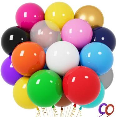 Imagem de Balões de Festa QIKOOLAA - 32 Unidades de 18 Polegadas em Cores Variad