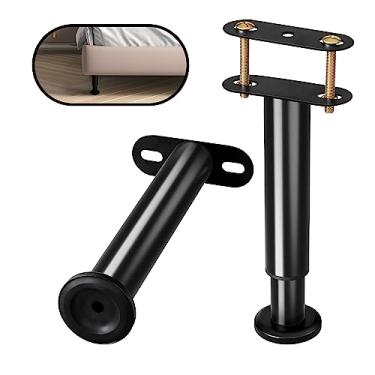 Imagem de ZhouDaShu Perna de suporte de altura ajustável para estrutura de cama, pernas de suporte central com base mais larga, kit de reforço de cama para ripas de metal/madeira, altura de 17,78 cm a 33 cm,