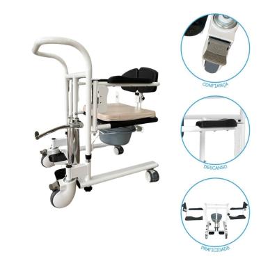 Imagem de Cadeira De Roda De Transferência Cadeira De Banho Winnermed Cadeira de transferência e apoio idosos e acamados