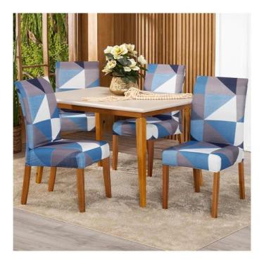 Imagem de Kit Capa de Cadeira Estampada 4 Lugares Malha Gel - Lenharo Enxovais, 