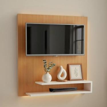 Imagem de Painel Para Tv Até 32 Polegadas Ripado Com Prateleira - Kelan, Off Whi