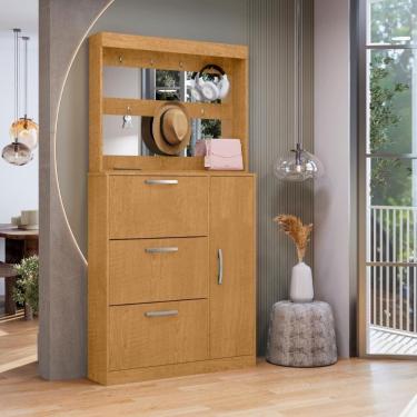 Imagem de Jogo Sapateira E Porta Objetos Com Espelho Caruá Naturalle