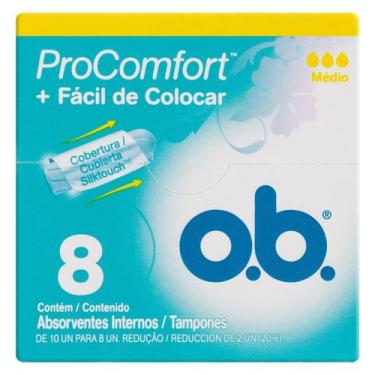 Imagem de Absorvente Interno Procomfort Medio 8 Unidades O.b - O.B.