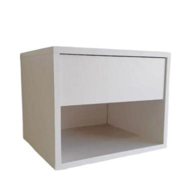 Imagem de Mesa de Cabeceira Com 1 Gaveta MDF 35X28X30 Acabamento PVC Corrediças 