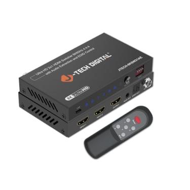 Imagem de J-Tech Digital Interruptor HDMI 8K 2 em 1, 8K @60Hz 4K @120Hz 1080P @240Hz com extração de áudio, HDMI para óptico e analógico de 3,5 mm, controle HDR HDCP2.3 EDID (JTECH-8KSW21AE)
