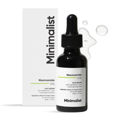 Imagem de Sérum facial minimalista 10% niacinamida com zinco 30 ml para controle da acne