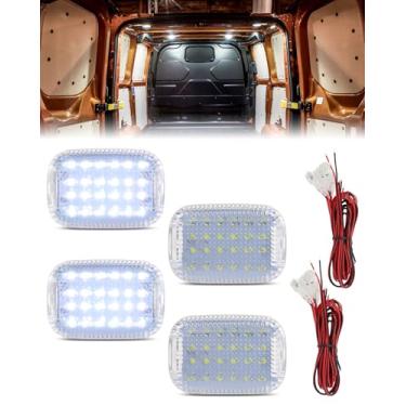 Imagem de PWOBVZ 4PCS Cabine Interior Cortesia Carga Carga Espaço Área Dome Luz Para 2014-2024 Ford Transit 150 250 350 350 HD Van Transit Connect, Lente Transparente Bagagem Compartimento Luzes, LED Branco