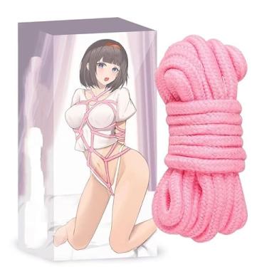 Imagem de Corda sexual de restrição BDSM brinquedo para mulheres rosa algodão bondage corda sexual SM brinquedos para casais adultos BDSM brinquedos restrições de cama jogos mãos pés e todo o corpo cordas de