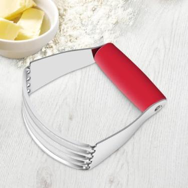 Imagem de Cortador de massa de aço inoxidável/liquidificador de massa para crostas de torta escamosa, biscoitos - ferramenta de cozimento multiuso, vermelho