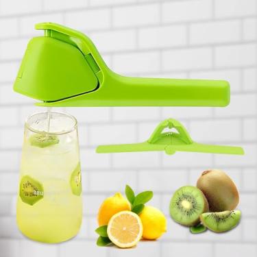 Imagem de Novo espremedor de limão manual multifuncional - espremedor de cítricos portátil para uso doméstico, espremedor de limão e extrator de suco de frutas, fácil de usar e eficiente - verde