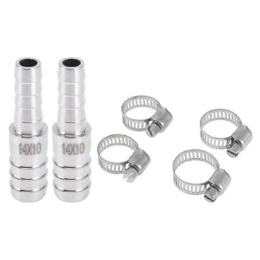 Imagem de Generic 1 conjunto de acessórios de farpa de mangueira 35/64 "x25/162.6 cm redutor de emenda para ar, água, óleo, gás, combustível, aço inoxidável, tom prateado com braçadeiras