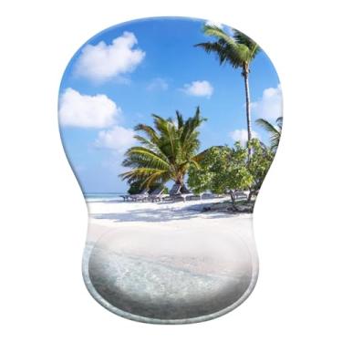 Imagem de Mouse pad de gel com descanso de pulso, mouse ergonômico côncavo com base de poliuretano antiderrapante e superfície lisa, tapete de acessórios de mesa confortáveis para escritório, jogos em casa e