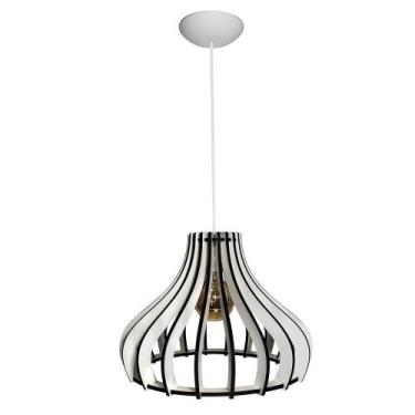 Imagem de Luminária Pendente Bivolt E27 Sala Mesa Moscou 20H Branco - Caroá, Biv