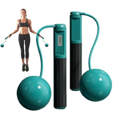 Imagem de Corda de pular com contador – Treinador fitness de contagem sem fio, corda de pular para exercícios com balcão, para casa, ambientes internos, atividades ao ar livre, exercícios, fitness, homens