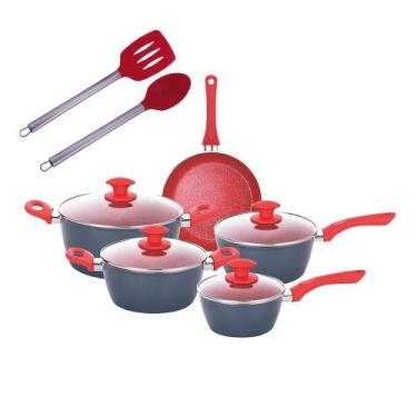 Imagem de Jogo Panelas Indução Onix 3.7Mm Antiaderente Utensílios 7Pçs - Class H