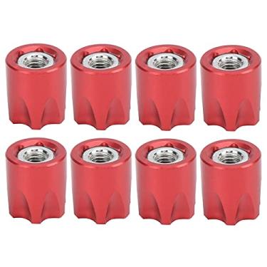 Imagem de KIMISS 8pcs RC M4 Porca Adaptador de Tampa Central de Aro de Roda para Carros/Hsp/Axial SCX10/D90 1/10 RC - Liga de Alumínio Leve (Vermelho)