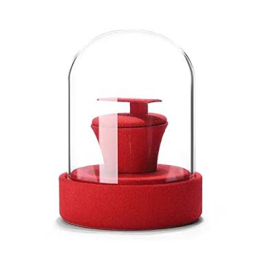 Imagem de Suporte de brinco, organizador de exibição de brinco de veludo, suporte de armazenamento com tampa de vidro para exibição de vitrine, suporte de joias, penteadeira e exibição de joias de feira