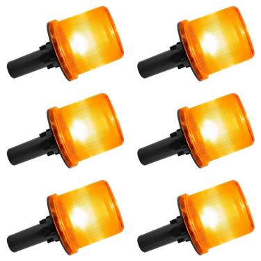 Imagem de Sinalizador Solar Viario Kit 6 Uni Cone Obra Transito Sinalizaçao Rodovia Transito Sinalizaçao Obra Emergencia Acidente