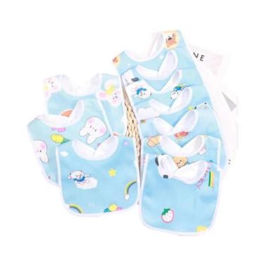 Imagem de Babadores Impermeáveis De Desenho Animado Para Bebês, Conjunto De 5 Pe