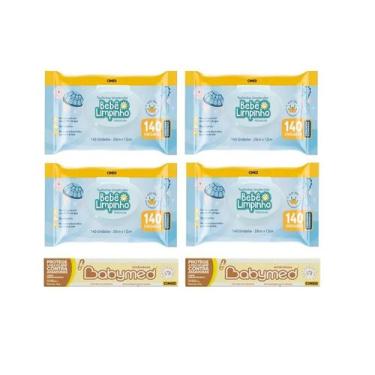 Imagem de Lenços Umedecidos Premium 2 kits 4 toalhinhas e 2 Babymed cimed