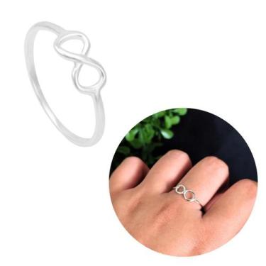 Imagem de Anel Feminino Infinito Prata 925 Legítima Tipo Life Delicado - Morgani