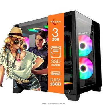 Imagem de Computador PC Gamer Home Office Ryzen 3 3200G 16GB DDR4 SSD 240GB Rade