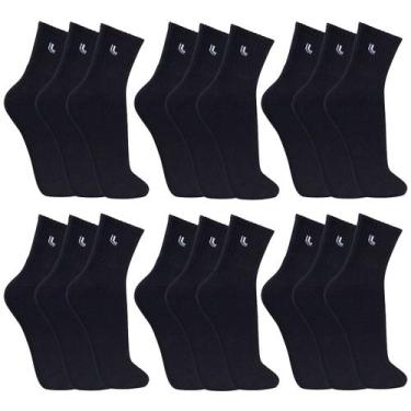 Imagem de Kit Com 18 Pares Meias Masculina Lupo Cano Médio Sport 3148, 37-40, Pr