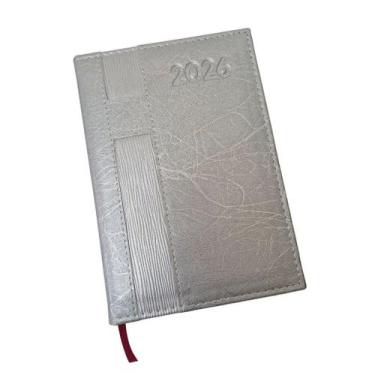 Imagem de Agenda Diária Com Suporte Para Caneta ANO 2026 - oem, PRATA