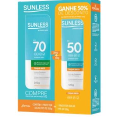 Imagem de Kit Protetor Solar Sunless FPS70 200g FPS50 120g Toque Seco