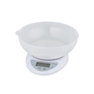 Imagem de Balança Eletrônica Digital com Display de Alta Precisão Para Cozinha 1g a 5kg Com Bandeja em forma de Cesta Pesa Comida, Frutas, Suplementos
