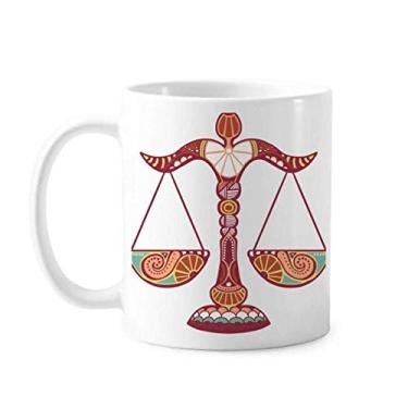 Imagem de Caneca com símbolo do zodíaco da constelação de Libra cerâmica xícara de café e porcelana