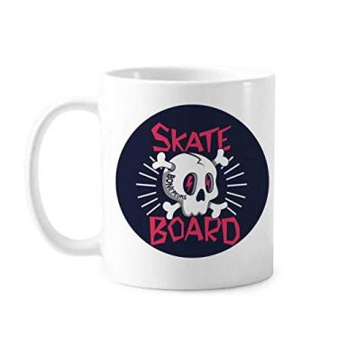 Imagem de Placa de skate indiano esqueleto sacrificado totem caneca cerâmica xícara de café porcelana louça