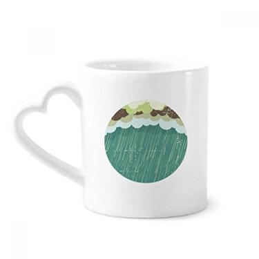 Imagem de Caneca com estampa de clima do mar, chuva, nuvem, café, cerâmica, copo de coração de vidro