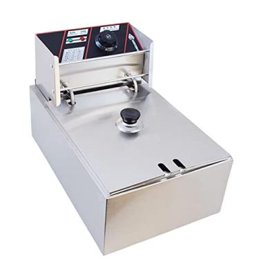 Imagem de Fritadeira Elétrica Profissional 2500W com Controle de Temperatura, Fritadeira a Óleo de Bancada de 10L para Batatas Fritas Casa Cozinha Restaurante